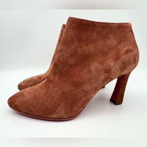 Christian Louboutin Eleanor 85 Veau Velours Ankle Boots Ecorce EU 36 US 6